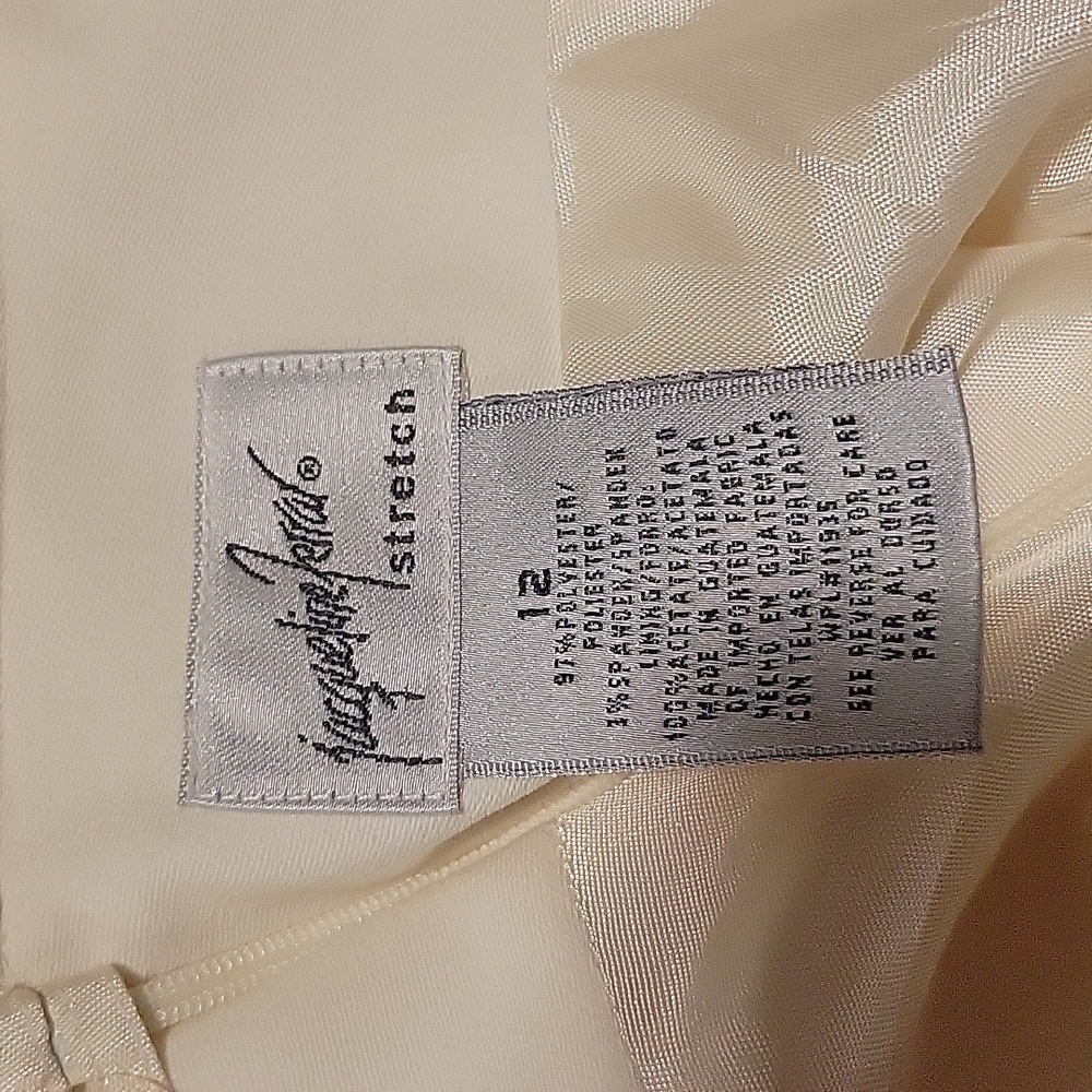 NWT Jacqueline Ferrar Winter White Womens Midi Skirt With Lining Size 12 Stretch - Picture 10 of 10